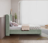 Penny Twin Bed - Elegant Upholstered Bed with Curved Headboard for Stylish Bedroom Decor Upgrade