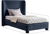 Penny Twin Bed - Elegant Upholstered Bed with Curved Headboard for Stylish Bedroom Decor Upgrade
