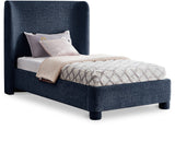Penny Twin Bed - Elegant Upholstered Bed with Curved Headboard for Stylish Bedroom Decor Upgrade