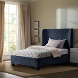 Penny Twin Bed - Elegant Upholstered Bed with Curved Headboard for Stylish Bedroom Decor Upgrade