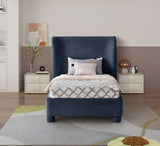 Penny Twin Bed - Elegant Upholstered Bed with Curved Headboard for Stylish Bedroom Decor Upgrade