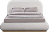 Vaughn Cream Linen Textured Bed - Cozy Platform Design with Solid Wood Base for Inviting Retreat