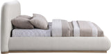 Vaughn Cream Linen Textured Bed - Cozy Platform Design with Solid Wood Base for Inviting Retreat