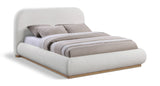 Vaughn Cream Linen Textured Bed - Cozy Platform Design with Solid Wood Base for Inviting Retreat