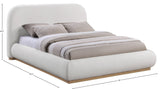 Vaughn Cream Linen Textured Bed - Cozy Platform Design with Solid Wood Base for Inviting Retreat