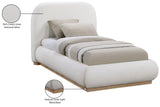 Vaughn Cream Linen Textured Bed - Cozy Platform Design with Solid Wood Base for Inviting Retreat