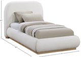 Vaughn Cream Linen Textured Bed - Cozy Platform Design with Solid Wood Base for Inviting Retreat