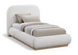 Vaughn Cream Linen Textured Bed - Cozy Platform Design with Solid Wood Base for Inviting Retreat