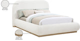 Vaughn Cream Boucle Bed – Cozy, Contemporary Design with Natural Wood Base for Ultimate Comfort