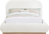 Vaughn Cream Boucle Bed – Cozy, Contemporary Design with Natural Wood Base for Ultimate Comfort