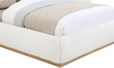 Vaughn Cream Boucle Bed – Cozy, Contemporary Design with Natural Wood Base for Ultimate Comfort
