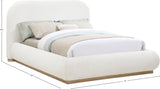 Vaughn Cream Boucle Bed – Cozy, Contemporary Design with Natural Wood Base for Ultimate Comfort