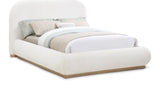 Vaughn Cream Boucle Bed – Cozy, Contemporary Design with Natural Wood Base for Ultimate Comfort