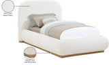 Vaughn Cream Boucle Bed – Cozy, Contemporary Design with Natural Wood Base for Ultimate Comfort