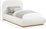 Vaughn Cream Boucle Bed – Cozy, Contemporary Design with Natural Wood Base for Ultimate Comfort