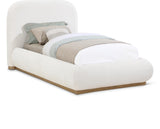 Vaughn Cream Boucle Bed – Cozy, Contemporary Design with Natural Wood Base for Ultimate Comfort