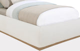 Vaughn Cream Boucle Bed – Cozy, Contemporary Design with Natural Wood Base for Ultimate Comfort