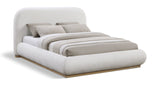 Vaughn Bed – Cozy Chenille Upholstered Platform Bed with Natural Wood Base for Modern Bedrooms
