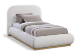 Vaughn Bed – Cozy Chenille Upholstered Platform Bed with Natural Wood Base for Modern Bedrooms