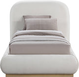 Vaughn Bed – Cozy Chenille Upholstered Platform Bed with Natural Wood Base for Modern Bedrooms