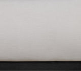 Vaughn Cream Bed - Cozy Linen Textured Fabric with Sturdy Black Wood Base for Ultimate Comfort