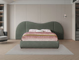 Everest Boucle Fabric Bed: Luxurious Contemporary Design with Removable Panels for Adaptable Comfort