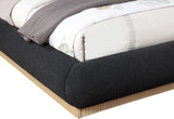 Rigby Art Deco King Bed in Rich Black Boucle Fabric with Fluted Base - Stylish & Modern Design