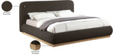 Rigby Art Deco King Bed in Rich Black Boucle Fabric with Fluted Base - Stylish & Modern Design