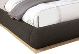 Rigby Art Deco King Bed in Rich Black Boucle Fabric with Fluted Base - Stylish & Modern Design