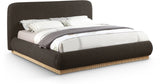 Rigby Art Deco King Bed in Rich Black Boucle Fabric with Fluted Base - Stylish & Modern Design