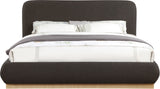 Rigby Art Deco King Bed in Rich Black Boucle Fabric with Fluted Base - Stylish & Modern Design