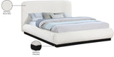 Rigby Art Deco King Bed in Elegant Black Boucle Fabric with Fluted Base - No Box Spring Needed