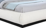 Rigby Art Deco King Bed in Elegant Black Boucle Fabric with Fluted Base - No Box Spring Needed