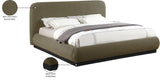 Rigby Art Deco King Bed in Elegant Black Boucle Fabric with Fluted Base - No Box Spring Needed