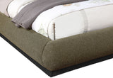 Rigby Art Deco King Bed in Elegant Black Boucle Fabric with Fluted Base - No Box Spring Needed