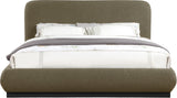 Rigby Art Deco King Bed in Elegant Black Boucle Fabric with Fluted Base - No Box Spring Needed