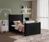 Elias Velvet Twin Bed - Elegant Minimalist Design with Solid Wood Frame for Contemporary Bedrooms