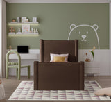 Elias Velvet Twin Bed - Elegant Minimalist Design with Solid Wood Frame for Contemporary Bedrooms