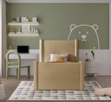 Elias Velvet Twin Bed - Elegant Minimalist Design with Solid Wood Frame for Contemporary Bedrooms