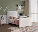 Elias Velvet Twin Bed - Elegant Minimalist Design with Solid Wood Frame for Contemporary Bedrooms