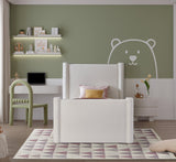 Elias Velvet Twin Bed - Elegant Minimalist Design with Solid Wood Frame for Contemporary Bedrooms