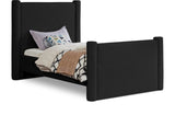 Elias Velvet Twin Bed - Elegant Minimalist Design with Solid Wood Frame for Contemporary Bedrooms
