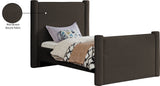 Elias Velvet Twin Bed - Elegant Minimalist Design with Solid Wood Frame for Contemporary Bedrooms