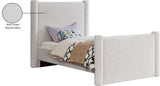Elias Velvet Twin Bed - Elegant Minimalist Design with Solid Wood Frame for Contemporary Bedrooms