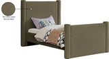 Elias Velvet Twin Bed - Elegant Minimalist Design with Solid Wood Frame for Contemporary Bedrooms