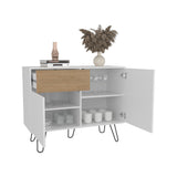 Tori 39" Wide Console Table with Two Cabinets, One Drawer, Four Shelves, Storage Organizer, Versatile Storage for Living Room, Hallway, Entryway, Modern Design, Stylish and Practical Console