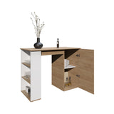 Allen 47" Wide Kitchen Island with One Cabinet and Five Shelves, Multifunctional Bar Table and Dining Prep Station, Spacious Countertop Storage Solution for Modern Kitchens, Small Spaces, and Versatile Home Use