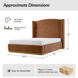 Estela Platform Bed-CARAMEL