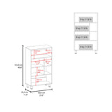 TUHOME Bellagio 40" Tall Four-Tier Base Cabinet with Six Open Cubbies, Modern Storage Unit for Home or Office Organization, Freestanding Organizer for Books, Décor, Supplies and Everyday Essentials with Contemporary Design
