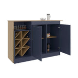 TUHOME Lugano Kitchen Island with Spacious Countertop, Open Shelves and Side Bottle Compartments, Multi-Use Storage and Prep Station for Modern Kitchens, Functional Organization for Cooking Essentials and Everyday Home Use